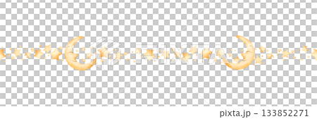 Cute golden moon crescent stars seamless border. Watercolor hand drawn illustration isolated on white background for baby nursery textile kids fabric holiday Ramadan design card print wrapping paper Cute golden moon crescent stars seamless border. Watercolor hand drawn illustration isolated on white background for baby nursery textile kids fabric holiday Ramadan design card print wrapping paper 133852271