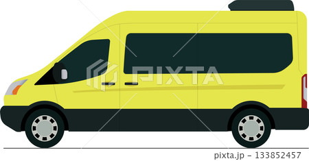 Passenger van shuttle service flat side view 133852457