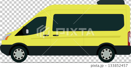Passenger van shuttle service flat side view 133852457
