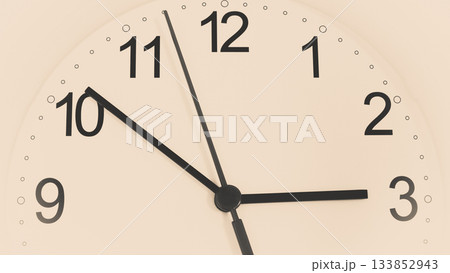 Closeup clock ticking showing three hoursの写真素材 [133852943] - PIXTA