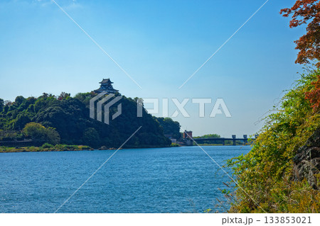 木曽川の川原より犬山城を望む 133853021