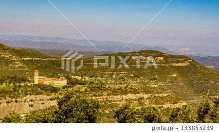 Monastery in Montserrat mountain range, Spain Monastery in Montserrat mountain range, Spain 133853239