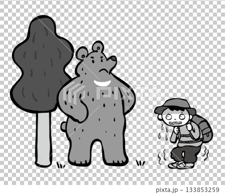 站立的熊_單色登山領地熊 站立的熊_單色登山領地熊 133853259