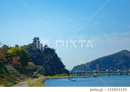 木曽川遊歩道より犬山城を望む 133853320