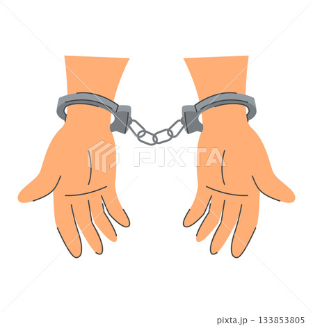 Hands in handcuffs vector isolated 133853805