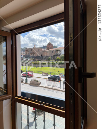 A window with a view of a church and Coricancha A window with a view of a church and Coricancha 133854273