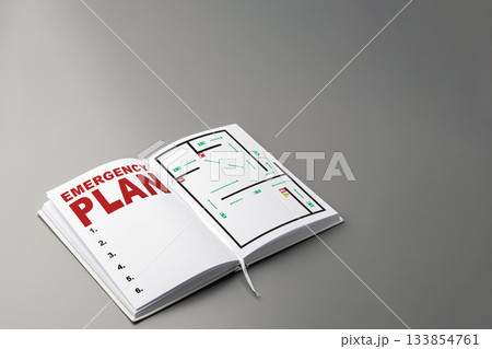Emergency plan layout for safety and preparedness in unexpected situations 133854761