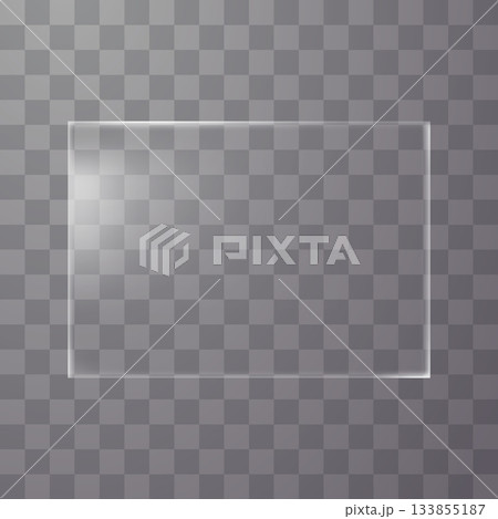 Transparent plastic or glass file sheet mockup with soft reflection for overlay or document design 133855187