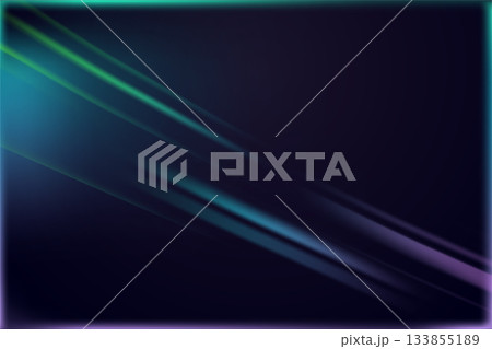 Futuristic plastic film overlay with neon light streaks and glossy transparent edge effect 133855189