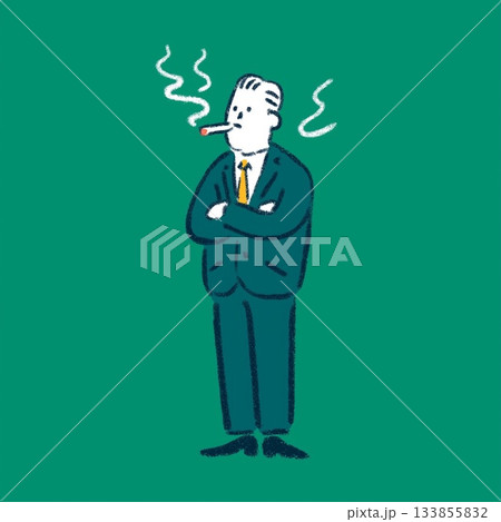 タバコを吸う男性 133855832