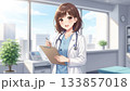 白衣の若い女性医師 133857018