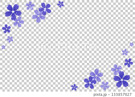 Purple cherry blossom and light particle frame 133857027