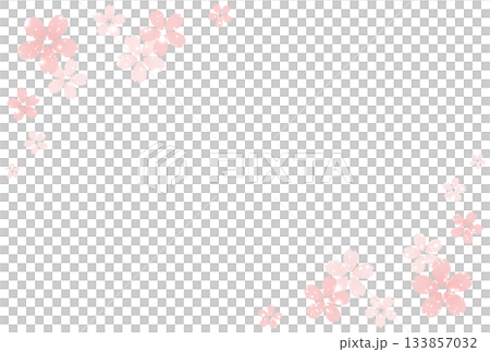 Light pink cherry blossom and light particle frame Light pink cherry blossom and light particle frame 133857032