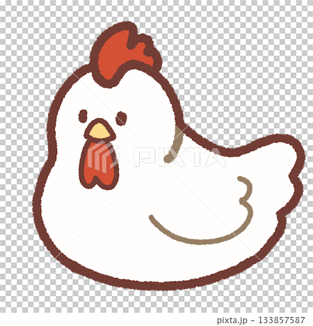 簡單的雞插圖（白色） 133857587