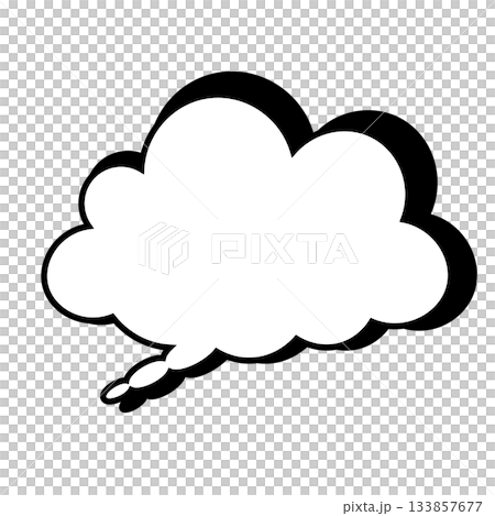 シンプルな吹き出しのイラスト もこもこ シンプルな吹き出しのイラスト もこもこ 133857677