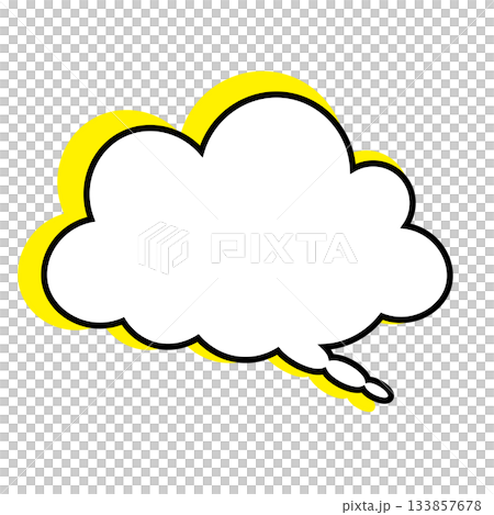 シンプルな吹き出しのイラスト もこもこ シンプルな吹き出しのイラスト もこもこ 133857678