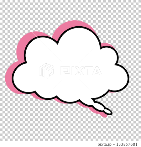 シンプルな吹き出しのイラスト もこもこ シンプルな吹き出しのイラスト もこもこ 133857681