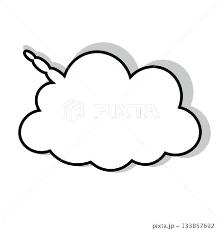 シンプルな吹き出しのイラスト もこもこ シンプルな吹き出しのイラスト もこもこ 133857692