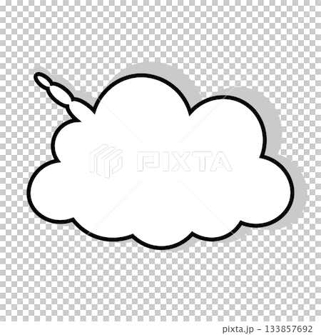 シンプルな吹き出しのイラスト もこもこ シンプルな吹き出しのイラスト もこもこ 133857692