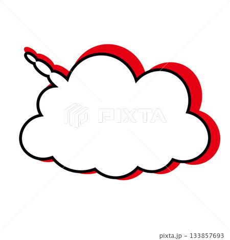 シンプルな吹き出しのイラスト　もこもこ 133857693