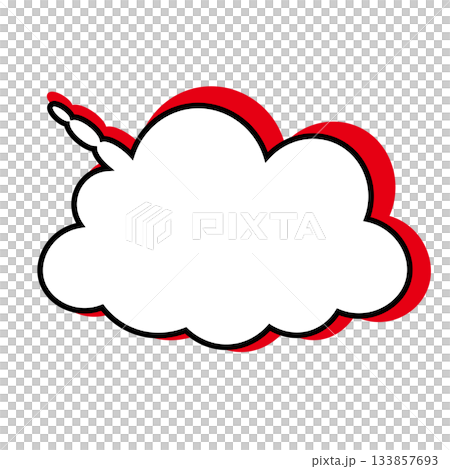 シンプルな吹き出しのイラスト　もこもこ 133857693