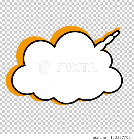 シンプルな吹き出しのイラスト もこもこ シンプルな吹き出しのイラスト もこもこ 133857700