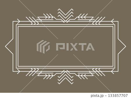 Line geometric frame. Tribal ethnic decorative linear background. Line geometric frame. Tribal ethnic decorative linear background. 133857707