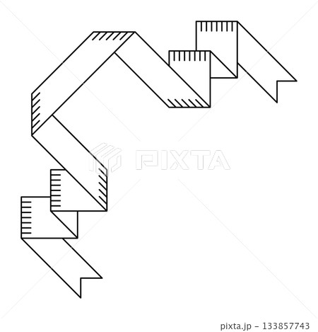 Illustration of ribbon corner. Decorative abstract banner. 133857743
