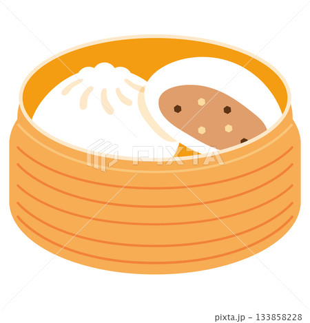 セイロに入った肉まん 133858228