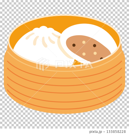 セイロに入った肉まん 133858228