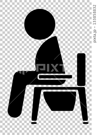 アイコン　ポータブルトイレに座る人物 133858832