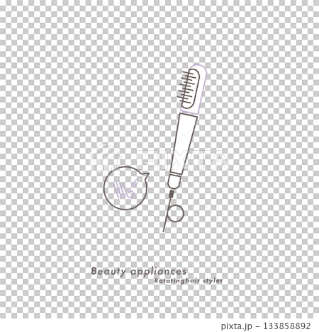 カールドライヤーの線画イラスト カールドライヤーの線画イラスト 133858892