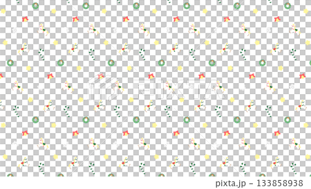 クリスマスのかわいいモチーフパターン　透過　横16:9サイズ 133858938