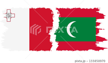 Maldives and Malta grunge flags connection vector Maldives and Malta grunge flags connection vector 133858970