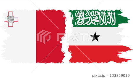 Somaliland and Malta grunge flags connection vector 133859039