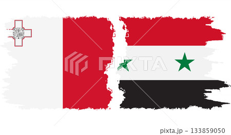 Syria and Malta grunge flags connection vector Syria and Malta grunge flags connection vector 133859050