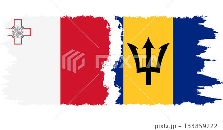 Barbados and Malta grunge flags connection vector Barbados and Malta grunge flags connection vector 133859222