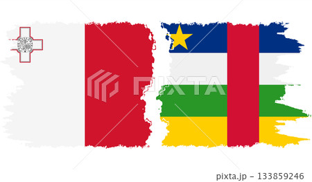 Central African Republic and Malta grunge flags connection vecto Central African Republic and Malta grunge flags connection vecto 133859246