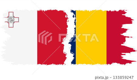 Chad and Malta grunge flags connection vector Chad and Malta grunge flags connection vector 133859247
