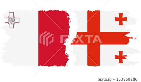 Georgia and Malta grunge flags connection vector 133859286
