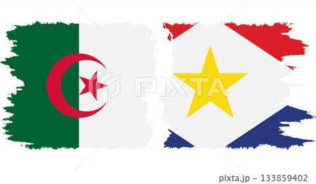 Saba and Algeria grunge flags connection vector Saba and Algeria grunge flags connection vector 133859402