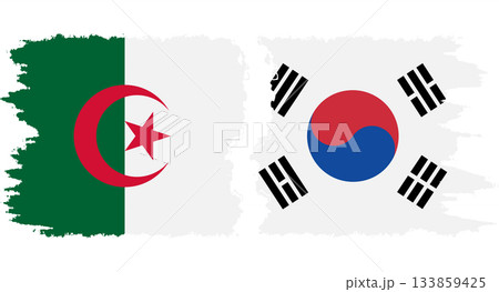 South Korea and Algeria grunge flags connection vector South Korea and Algeria grunge flags connection vector 133859425