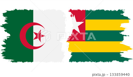 Togolese Republic and Algeria grunge flags connection vector 133859440
