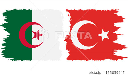 Turkey and Algeria grunge flags connection vector Turkey and Algeria grunge flags connection vector 133859445