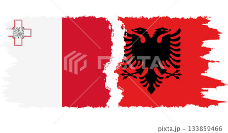 Albania and Malta grunge flags connection vector Albania and Malta grunge flags connection vector 133859466