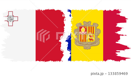 Andorra and Malta grunge flags connection vector Andorra and Malta grunge flags connection vector 133859469