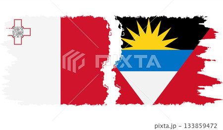 Antigua and Barbuda and Malta grunge flags connection vector Antigua and Barbuda and Malta grunge flags connection vector 133859472