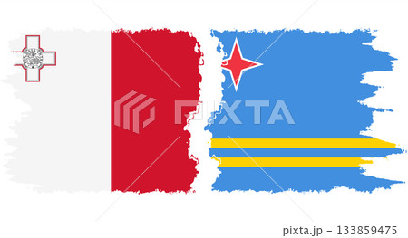 Aruba and Malta grunge flags connection vector Aruba and Malta grunge flags connection vector 133859475