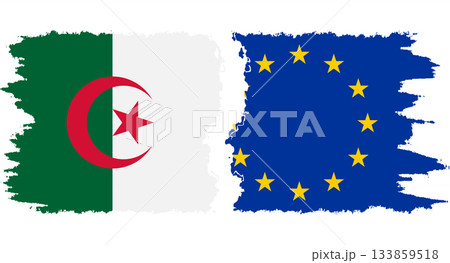 EU and Algeria grunge flags connection vector 133859518