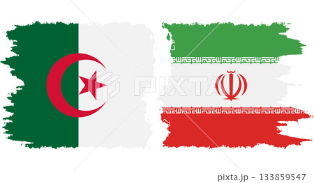Iran and Algeria grunge flags connection vector Iran and Algeria grunge flags connection vector 133859547